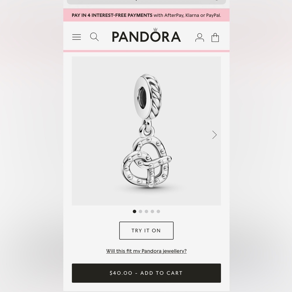 Pandora Pretzel Charm